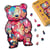 Puzzle 2D en Bois Adulte - Ours en Peluche floral