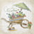 Lot de 4 serviettes en papier découpage collage 33 cm JARDIN FLEUR REPOS D 115