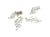 4 Breloques feuille 22*11mm argent platine