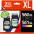 Pack 2 cartouches compatibles avec CANON PG-560 XL/CL-561 XL - sans niveau - 123CONSOMMABLES
