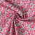 Tissu Coton Cretonne Mirelda fleurs vintage Roses sur fond Blanc