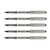 Lot de 5 rollers encre liquide UNI-BALL EYE UB157, pointe moyenne 0,7 mm, noir.