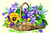 Canevas antique Panier de fleurs 30x40cm