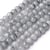 Fil de 97 perles ronde en verre craquelé fabrication bijoux 8 mm GRIS