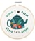 Kit de Broderie "I LOVE TEA" avec Cercle en Bois de 15 cm – Trimits 57 I Love Tea