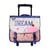 Cartable à roulettes 38 cm - POL FOX Dream - Rose - réversible, 2 compartiments, motif chat, cœur et rêve
