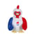 Peluche - Peluche Coq Sonore - Fédération Française de Rugby (FFR) - Peluche Officielle Sous Licence - 24 cm assis