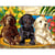 Princesse - Canevas antique Les petits labradors 50x65cm