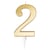 Bougie géante or - chiffre 2