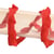 Bobine 25m galon festonné 10mm Rouge