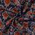 Tissu Voile de Coton Clara Fleurs bohèmes Rouges sur fond Bleu nuit
