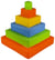 Pyramide - lot de 6 gros blocs bleu, rose, gris, turquoise - Velinda
