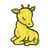Ecusson thermocollant animal endormi tissu bio girafe 6cm x 4cm
