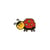 Ecusson thermocollant Coccinelle crochet 1,5cm x 4cm