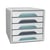 Bloc de classement 5 tiroirs standards Smoove Vert d'eau et gris - CEP