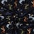 Tissu Popeline de Coton Eliot dragons multicolore sur fond Bleu marine