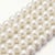 Fil de 210 perles rondes en verre nacré fabrication bijoux 4 mm BLANC CASSE