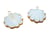 Pendentif forme coquillage en nacre et laiton doré 21*19mm - semi-percé