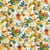 Tissu Toile de Polycoton  Champs Fleuris Eté sur fond Blanc - Au mètre