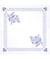 Kit de nappe au point de croix - Floral bleu - 80 x 80 cm - Trimits Blanc