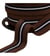 Elastique bicolore avec liseret central 32mm marron café au mètre