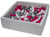 Piscine à balles pour enfant, 90x90 cm, Aire de jeu + 200 balles perle, rose, argent - Velinda