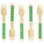 10 Fourchettes en Bois Rayures Vertes - Biodégradable