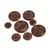 Lot de 6 boutons ronds 4 trous marron