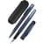 Stylo plume et stylo roller - Rechargeable - Avec étui - Pointe médium - Online - Métal - Bleu nuit