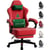 Chaise gaming ergonomique GTPLAYER motif Noël - Velours - Rouge - 52x54x118 cm