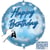 Ballon Aluminium Hélium Personnalisable Lettres - Happy Birthday Bleu Ø 46 cm