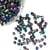 200 PERLES TOUPIES bicone a facettes Noir reflets multicolores AB Acrylique  6 mm - creation bijoux