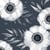 Lot de 4 serviettes en papier découpage collage 33 cm FLEUR BLANCHE FOND BLEU FL 506