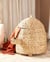 Panier de Rangement en Fibres de Jacinthe d'Eau Ton Naturel et Métal 72 x 44 cm en Forme de Tortue Corbeille à Jouets Intérieur Polyvalent