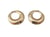 2 Breloques Connecteurs ronds striés 19mm doré