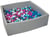 Piscine à balles pour enfant, 20x120 cm, Aire de jeu + 600 balles blanc, bleu, rose, gris, turquoise - Velinda