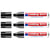 Lot de 3 marqueurs permanents - EDDING - Noir - Pointe biseautée large 4-12 mm - Rechargeable