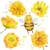 4 serviettes en papier découpage collage 33 cm ABEILLE FLEUR JAUNE FLSS 209