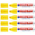 Lot de 5 marqueurs permanents EDDING 800 corps aluminium jaune pointe biseautée 4-12 mm