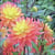 Lot de 4 serviettes en papier découpage collage 33 cm FLEUR DAHLIA F 109