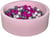 Piscine à balles Aire de jeu + 200 balles rose perle, rose, gris - Velinda