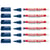 Lot de 6 marqueurs permanents - EDDING - 404 - Pointe extra fine 0,75 mm - Bleu