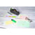 Paquet 100 fiches sous film - bristol ligné non perforé 55x74mm - Vert - x 48 - Exacompta