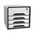 Bloc de classement 4 tiroirs Smoove Secure Blanc et noir - CEP