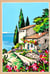 Canevas antique Maison en bord de mer 30x40cm