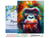 Peinture par Numéro Figured'Art avec Cadre - Orang-outan Coloré Abstrait - Kit de Loisir Créatif DIY Numéro d'Art Complet - 40x50cm toile tendue sur châssis