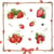 4 serviettes en papier découpage collage 33 cm FRAISE FR 108