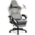 Chaise gaming ergonomique GTPLAYER Dragon Series - Cuir brodé - Gris - 70 x 70 x 135 cm
