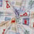 Tissu Toile de Coton Canvas digital Patchwork marin sur fond Blanc