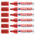 Lot de 6 marqueurs permanents - EDDING - Rouge - Pointe large 3-4 mm - Corps aluminium